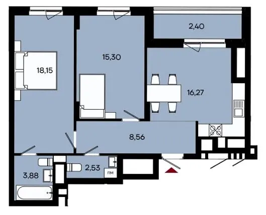 ЖК Ривер Сити — 67.1 м²