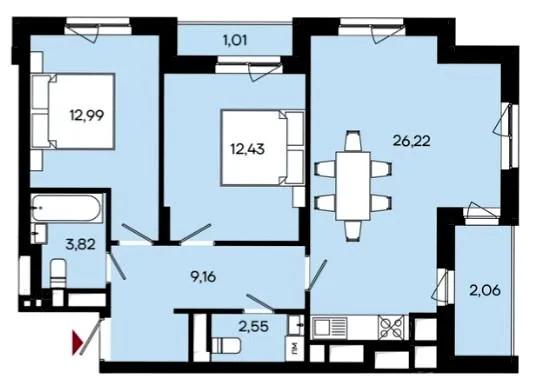 2-кімнатна квартира, 70 м², Тетеревський бульвар, Житомир — фото 1