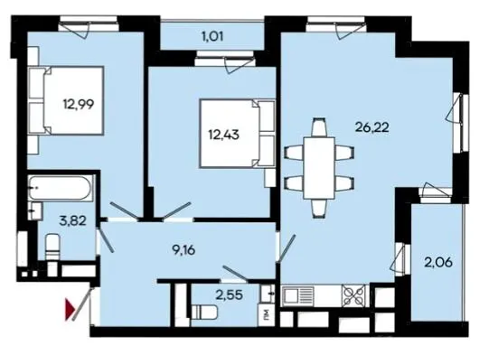 ЖК Ривер Сити — 70.2 м²