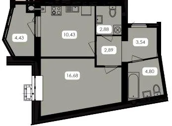 ЖК Аристократ — 43.7 м²