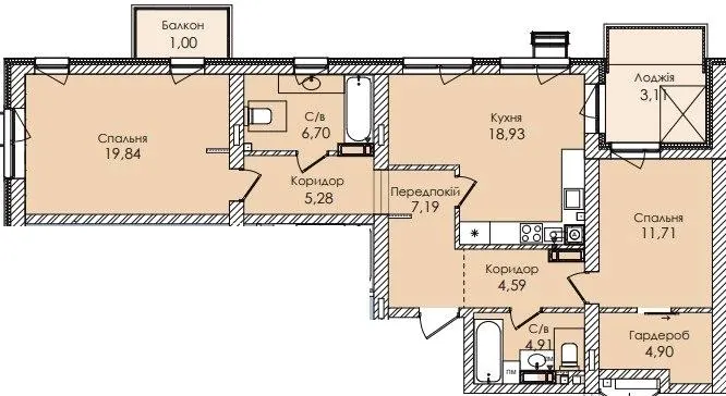 ЖК Atmosfera Premium — 88.2 м²