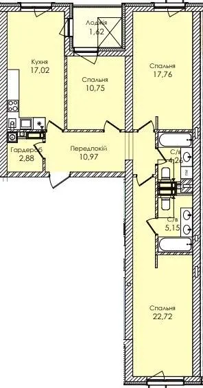 ЖК Atmosfera Premium — 93.1 м²