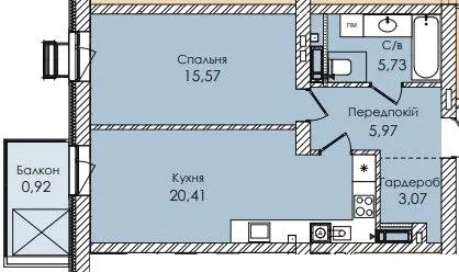 ЖК Atmosfera Premium — 51.7 м²