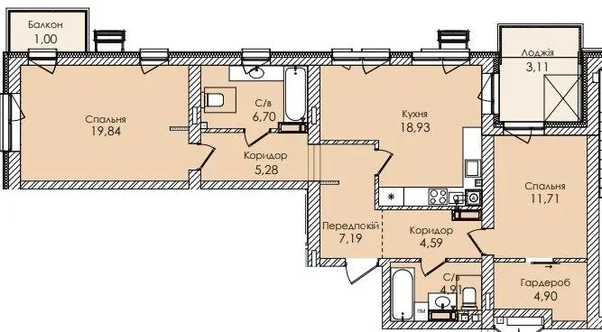 ЖК Atmosfera Premium — 88.2 м²