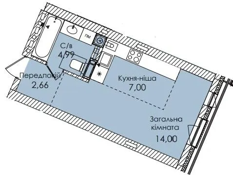 ЖК Atmosfera Premium — 28.7 м²