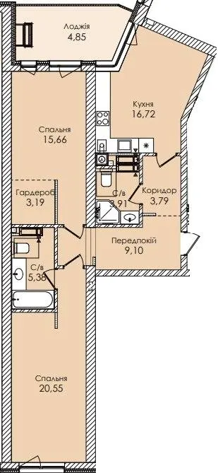 ЖК Atmosfera Premium — 83.2 м²