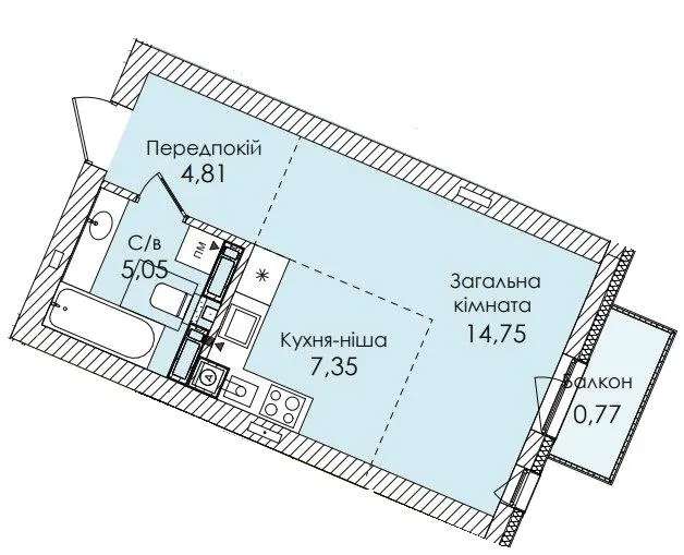 ЖК Atmosfera Premium — 32.7 м²