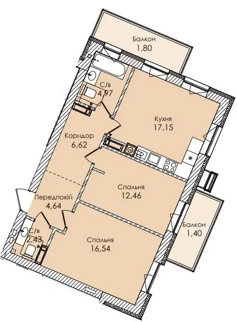 ЖК Atmosfera Premium — 68 м²
