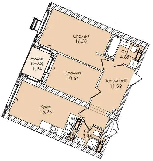 ЖК Atmosfera Premium — 64.3 м²