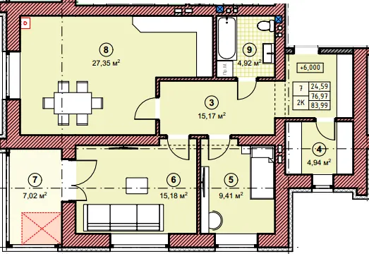 ЖК Липові роси — 84 м²