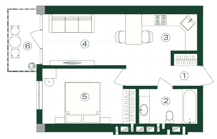 GRONO Residence — 43.4 м²