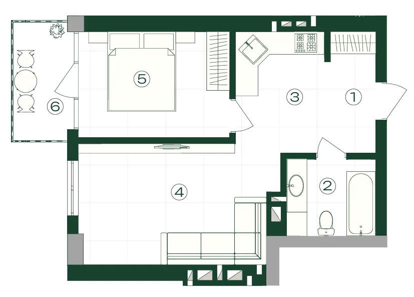 GRONO Residence — 45.2 м²