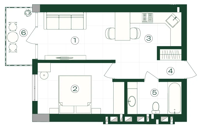 GRONO Residence — 43.3 м²