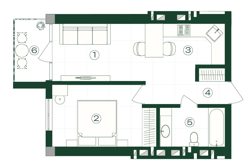 GRONO Residence — 43.1 м²