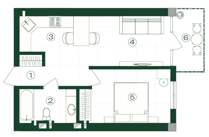 GRONO Residence — 43.1 м²