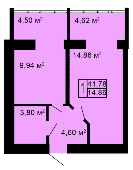 ЖК Автобіографія 5 — 41.8 м²