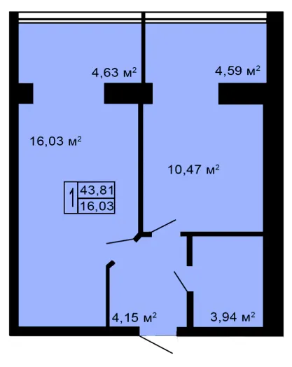ЖК Автобіографія 5 — 43.8 м²