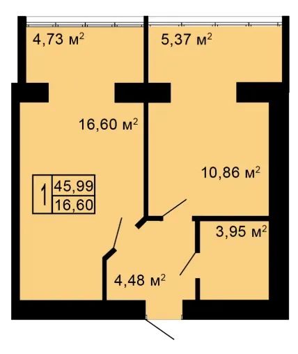 ЖК Автобіографія 5 — 46 м²
