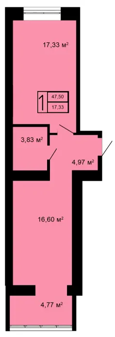 ЖК Автобіографія 5 — 47.5 м²