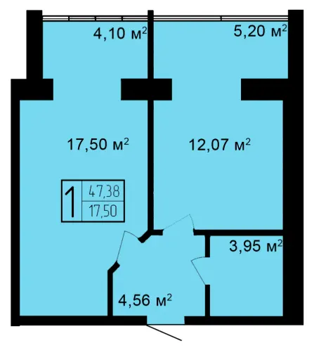 ЖК Автобіографія 5 — 47.4 м²