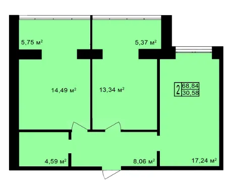 ЖК Автобіографія 5 — 68.8 м²