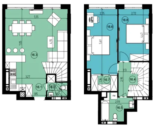 ЖК Парус Riverside — 82.7 м²