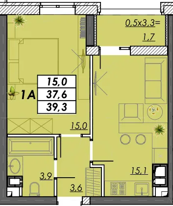 ЖК RealPark — 39.3 м²