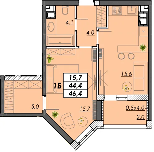 ЖК RealPark — 46.4 м²