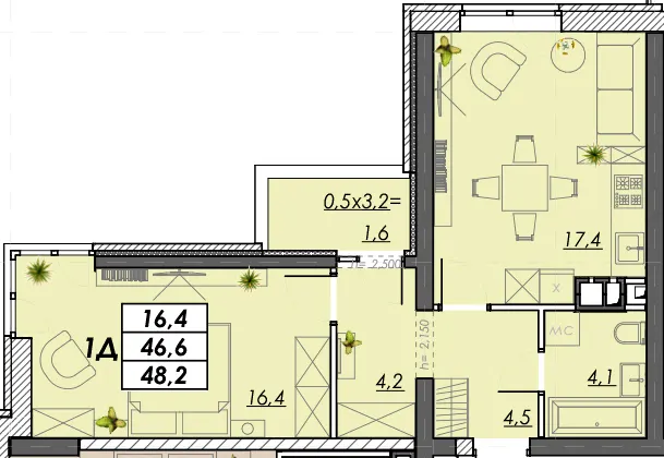 ЖК RealPark — 48.2 м²