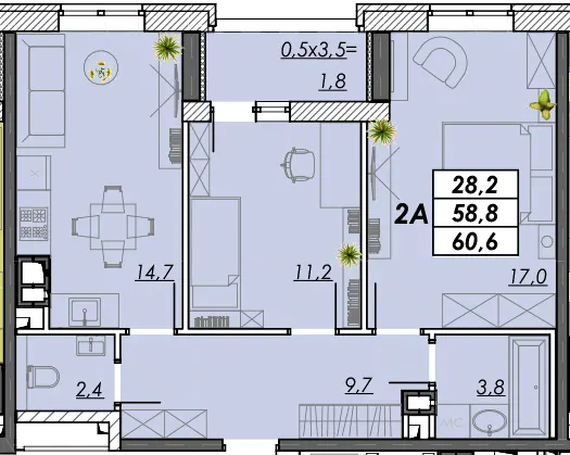 ЖК RealPark — 60.6 м²