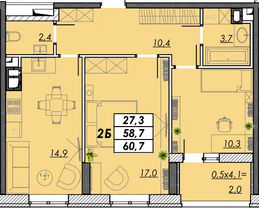 ЖК RealPark — 60.7 м²
