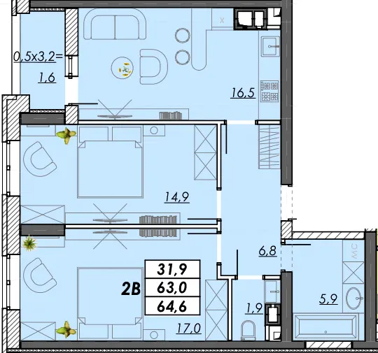ЖК RealPark — 64.6 м²