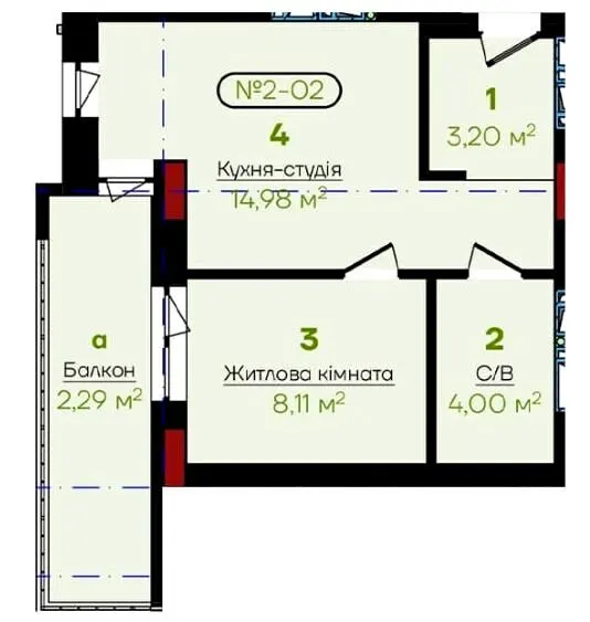 ЖК Flower Residence — 32.6 м²