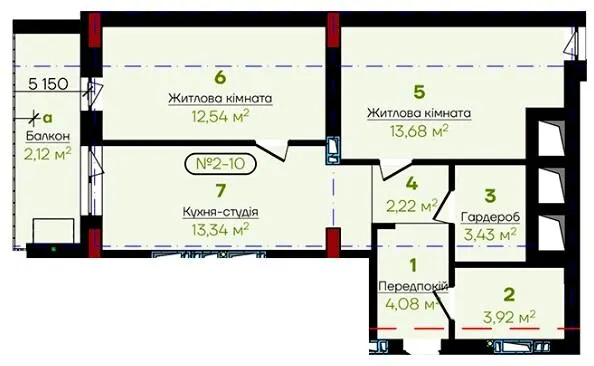 ЖК Flower Residence — 55.3 м²