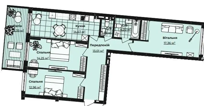 ЖК Royal Park — 81.5 м²