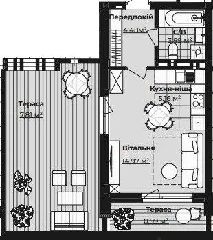 ЖК Royal Park — 37.4 м²