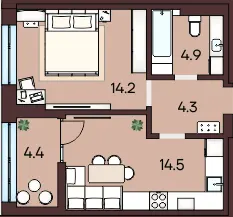 ЖК ЯРОВИЦЯ — 42.3 м²