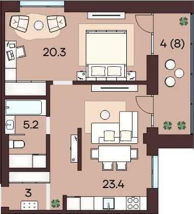 ЖК ЯРОВИЦЯ — 55.9 м²