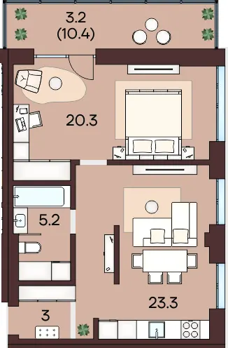 ЖК ЯРОВИЦЯ — 55 м²