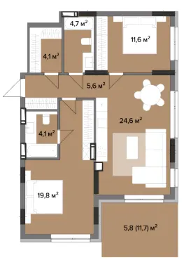 ЖК Astrid — 80.4 м²