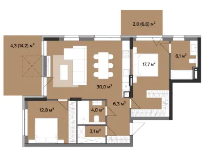 ЖК Astrid — 86.6 м²