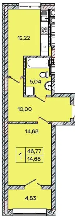 ЖК Caramel Residence — 46.8 м²