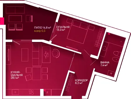 ЖК Family Plaza 2 — 61 м²