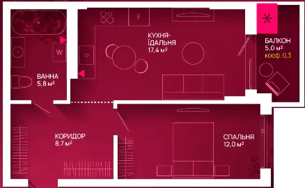 ЖК Family Plaza 2 — 45 м²