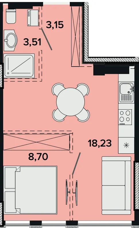 ЖК SOFIhome — 33.6 м²