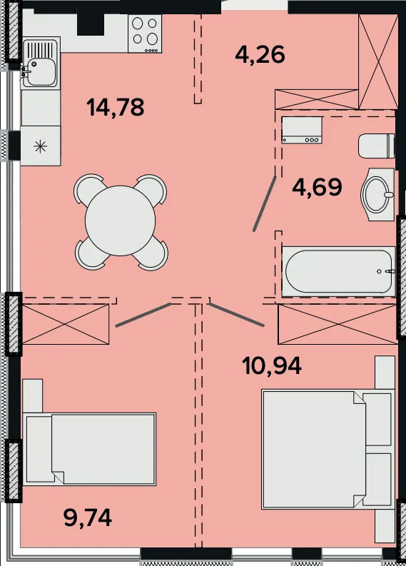 ЖК SOFIhome — 44.4 м²