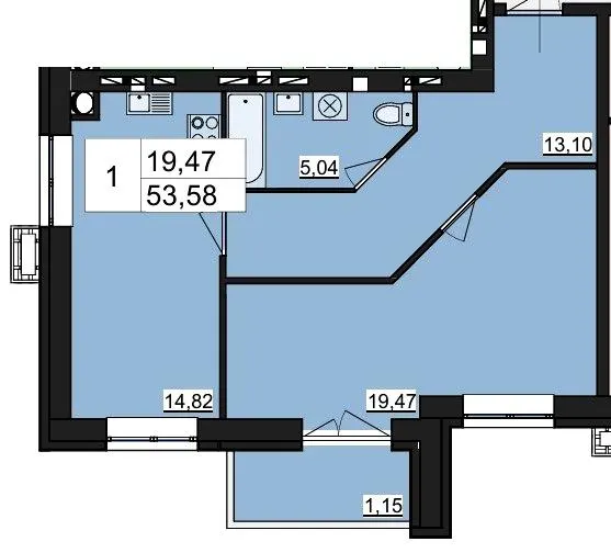 ЖК AURA — 53.6 м²