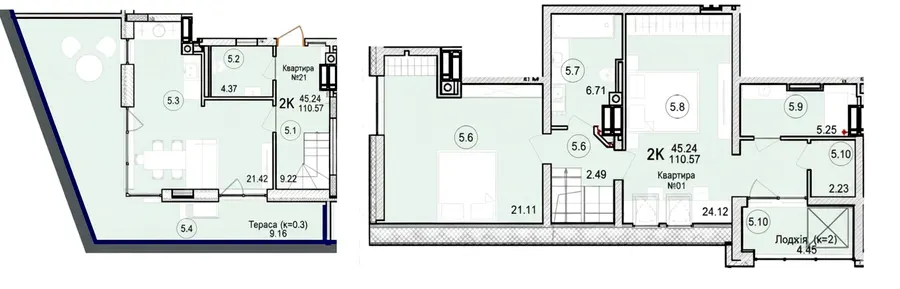 ЖК Riverside — 110.6 м²