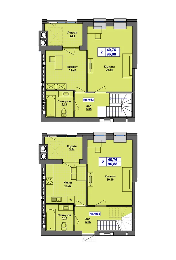2-кімнатна квартира, 97 м², Старокостянтинівське шосе, 5/5, Хмельницький — фото 1