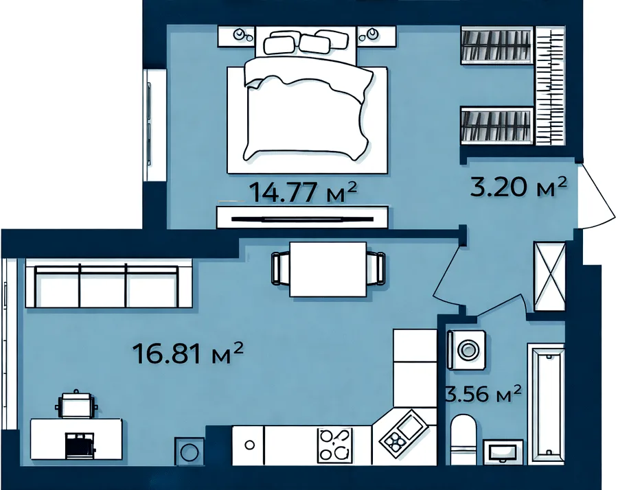 1-кімнатна квартира, 38 м², вул. Соборна 140А, Софіївська Борщагівка — фото 1